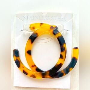 Tortoise Shell Hoop Earrings